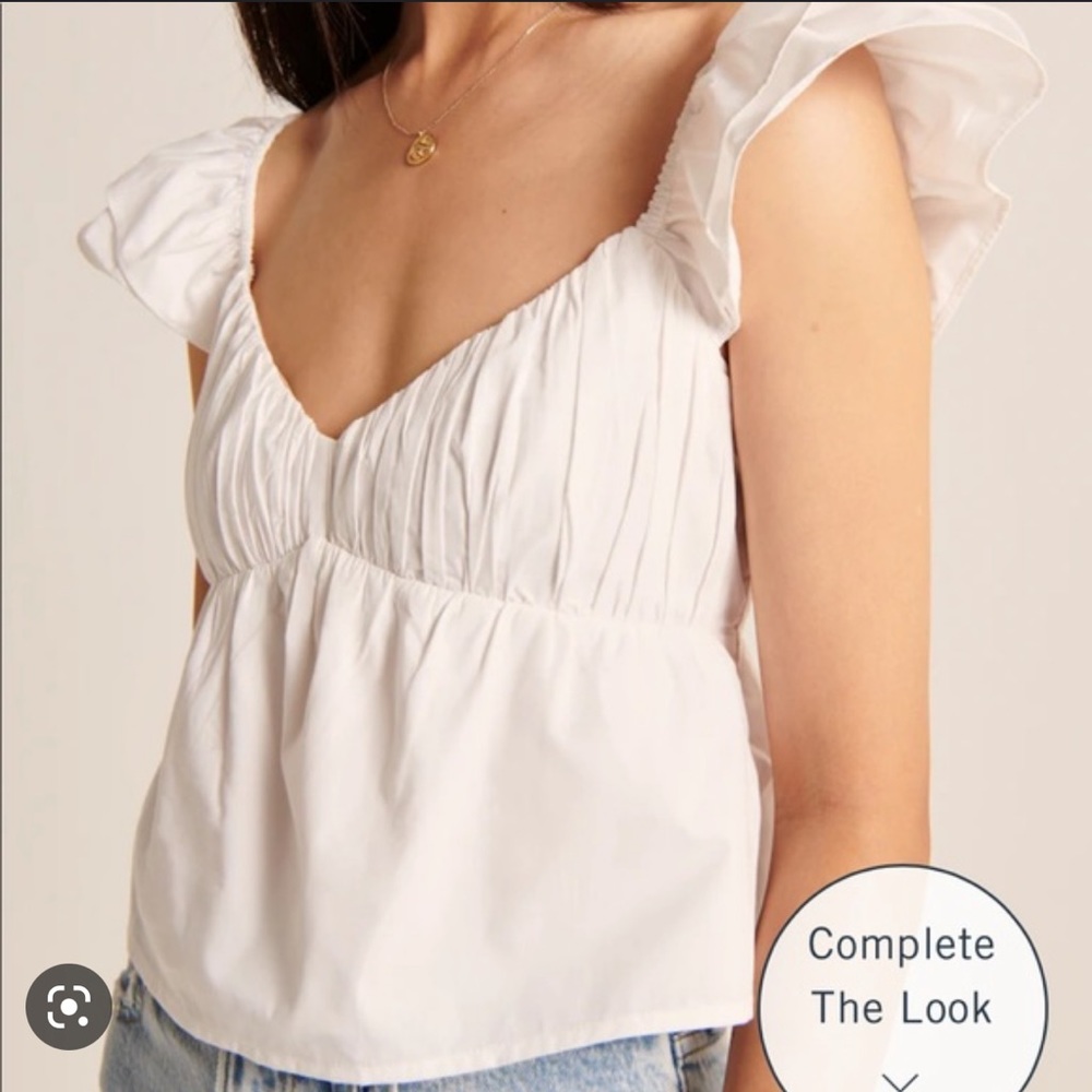 Abercrombie and fitch ruffle poplin top